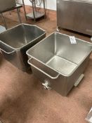 2 X TOTE BINS WITH BOTTOM OUTLETS