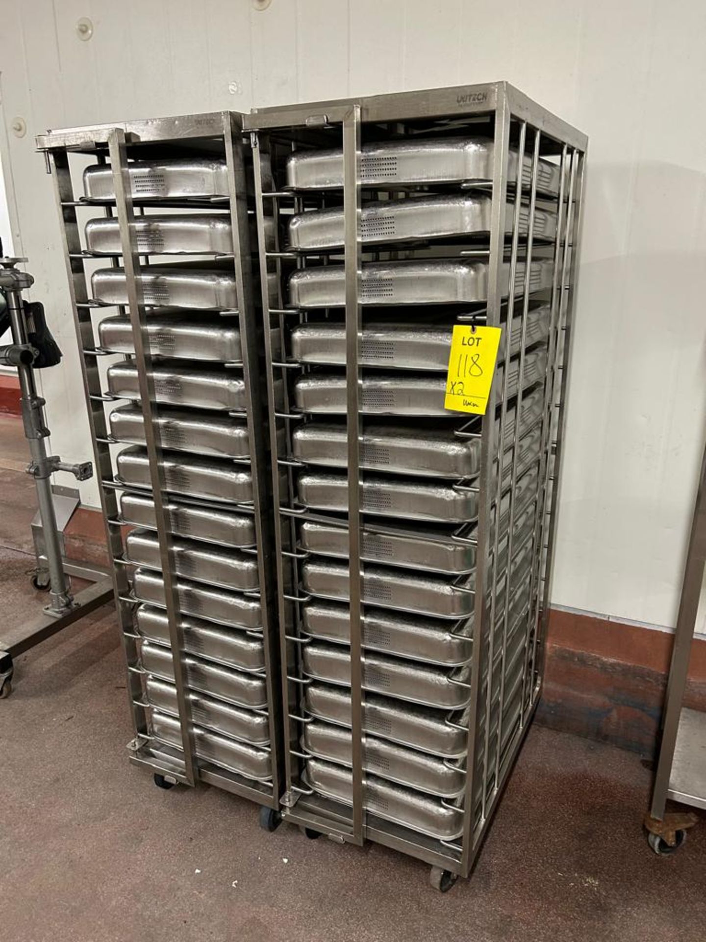 UNITECH TRAY RACKS WITH TRAYS