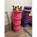 4 PLASTIC BINS WITH LIDS