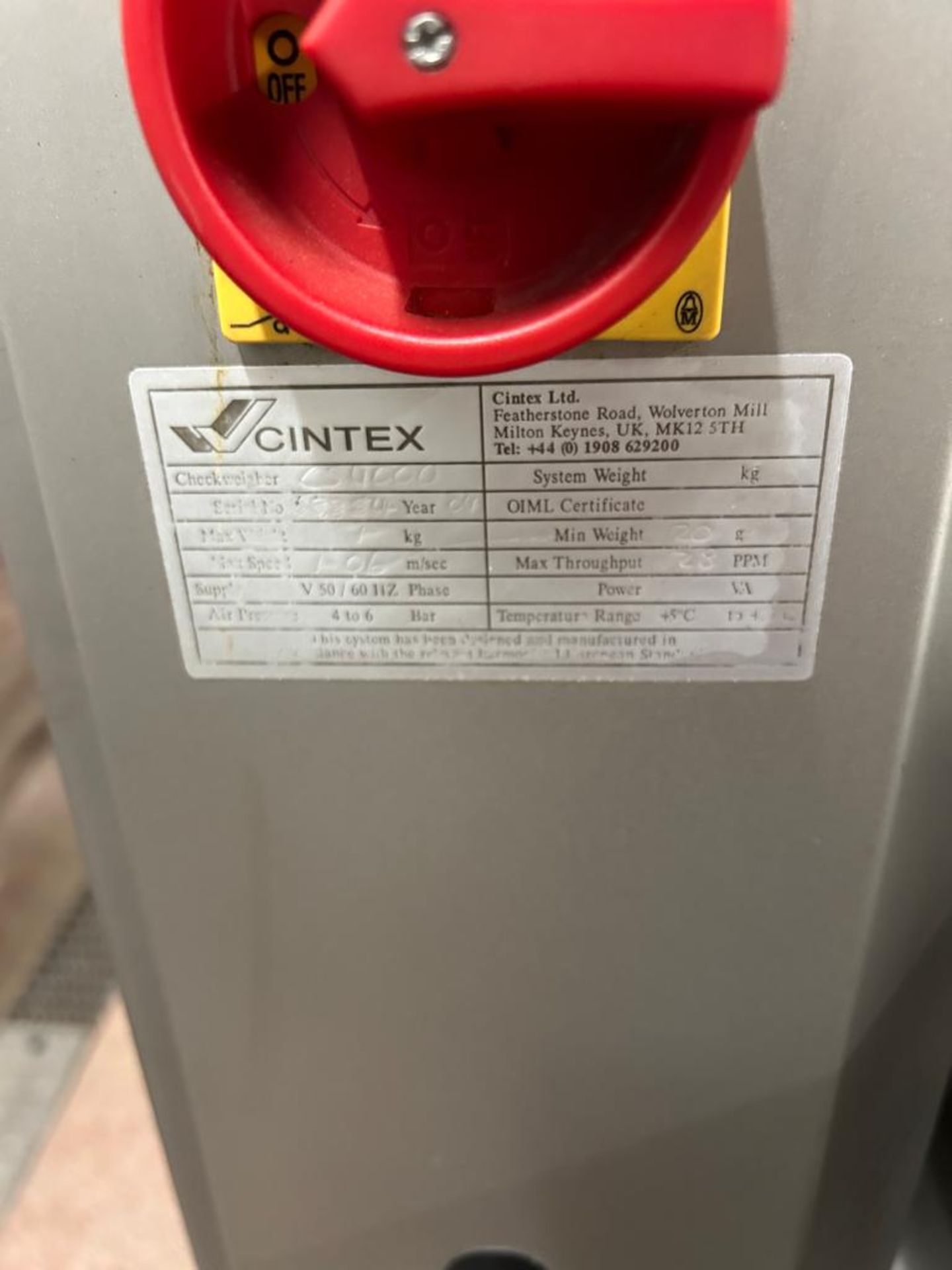 CINTEX CHECKWEIGHER- DAMAGED SCREEN - Image 5 of 6