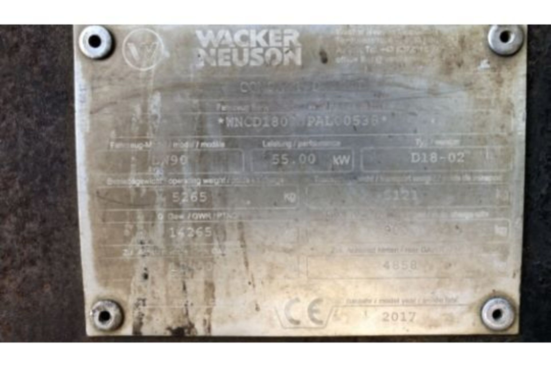 2017 WACKER NUESON 9TON DUMPER WD90 - Image 8 of 8