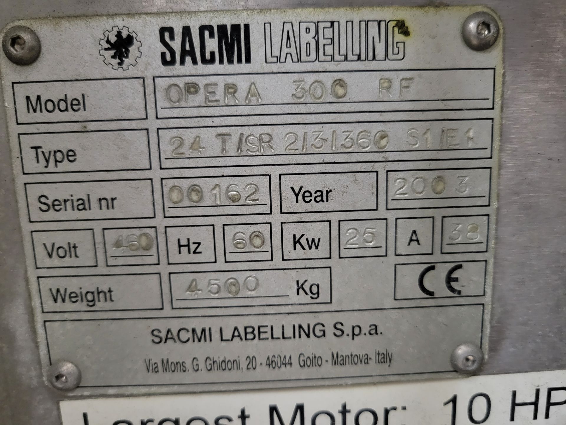 Sacmi 24 Station Opera Labeler - Image 9 of 14