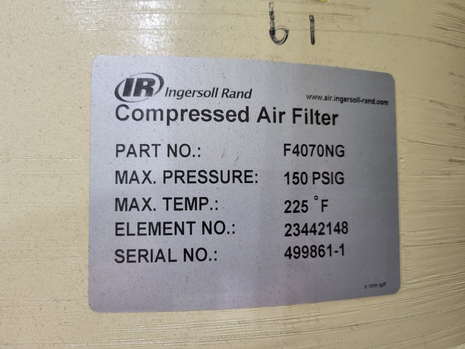 Two Ingersoll Rand Compressed Air Filter Tanks - Image 6 of 7