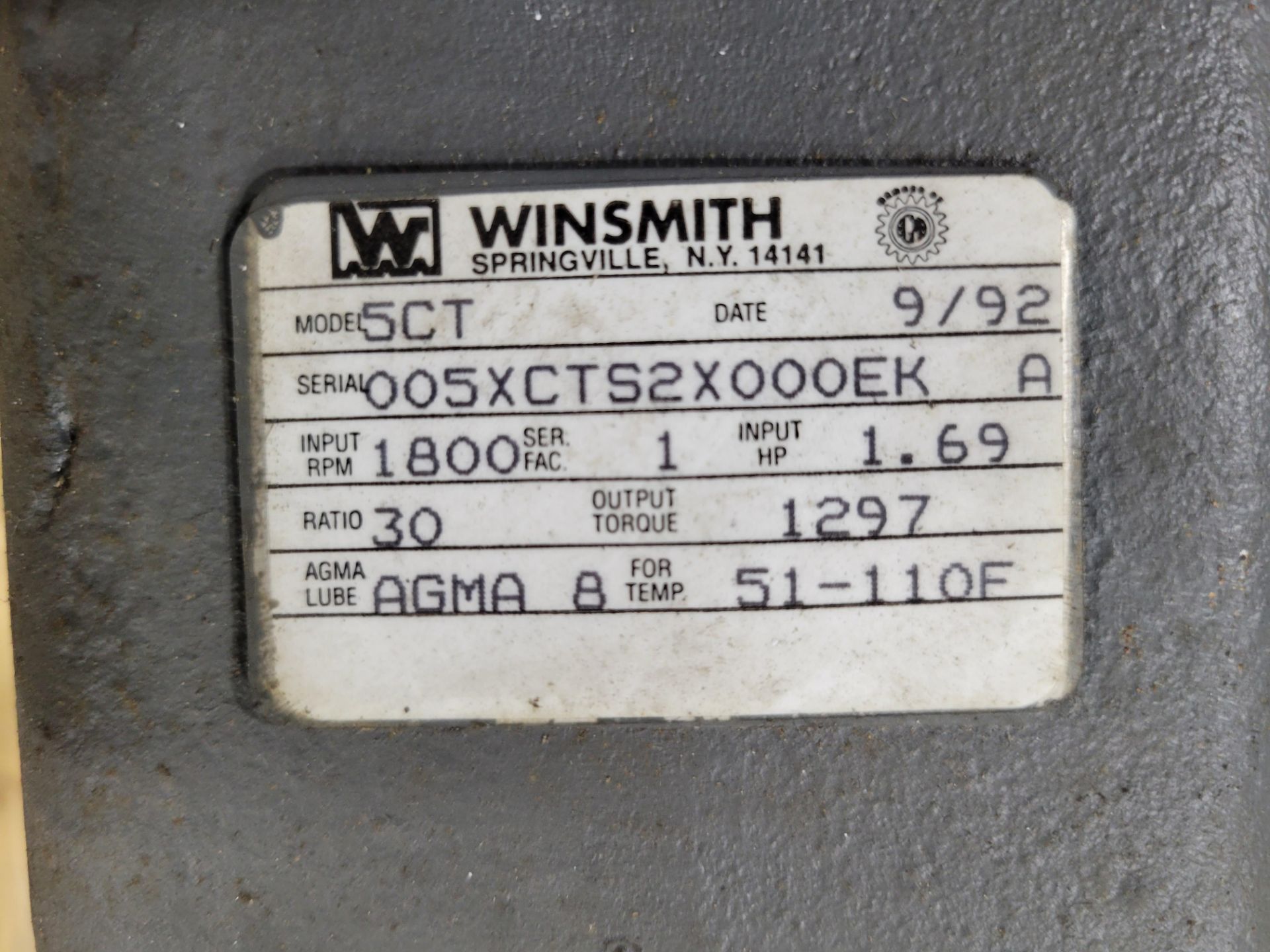 Winsmith Right Angle Gear Reducer - Image 3 of 3