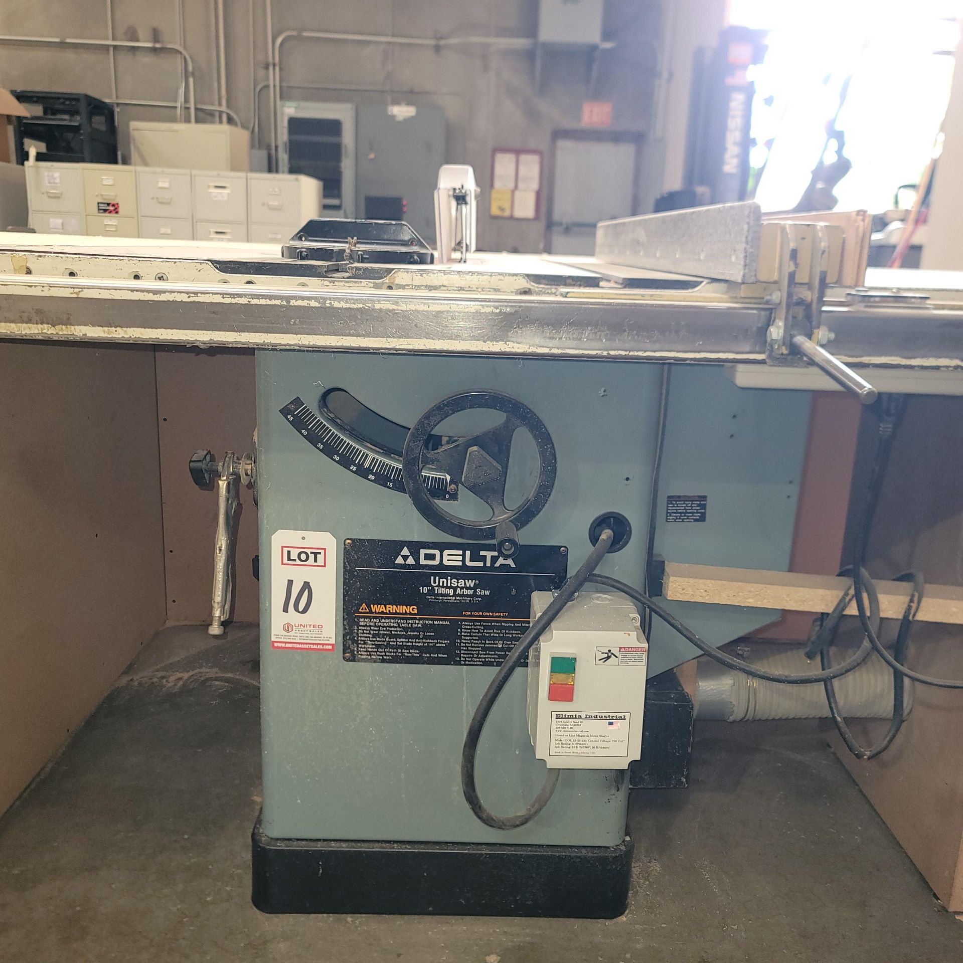 DELTA 10" UNISAW TABLE SAW, CAT. NO. 36-815, 3 HP, 230V, 28" X 27" CAST TABLE, 40-1/2" FENCE, S/N - Image 2 of 5