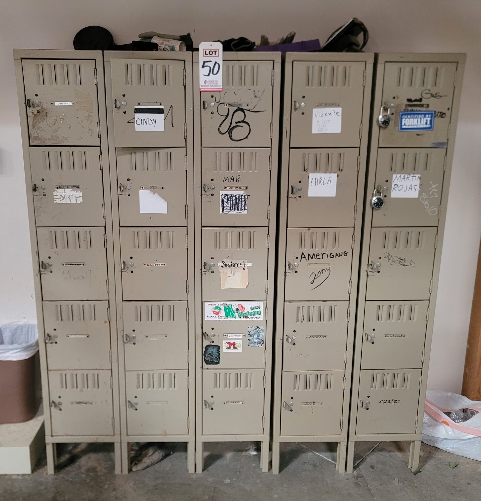 EMPLOYEE LOCKERS, CONTENTS NOT INCLUDED