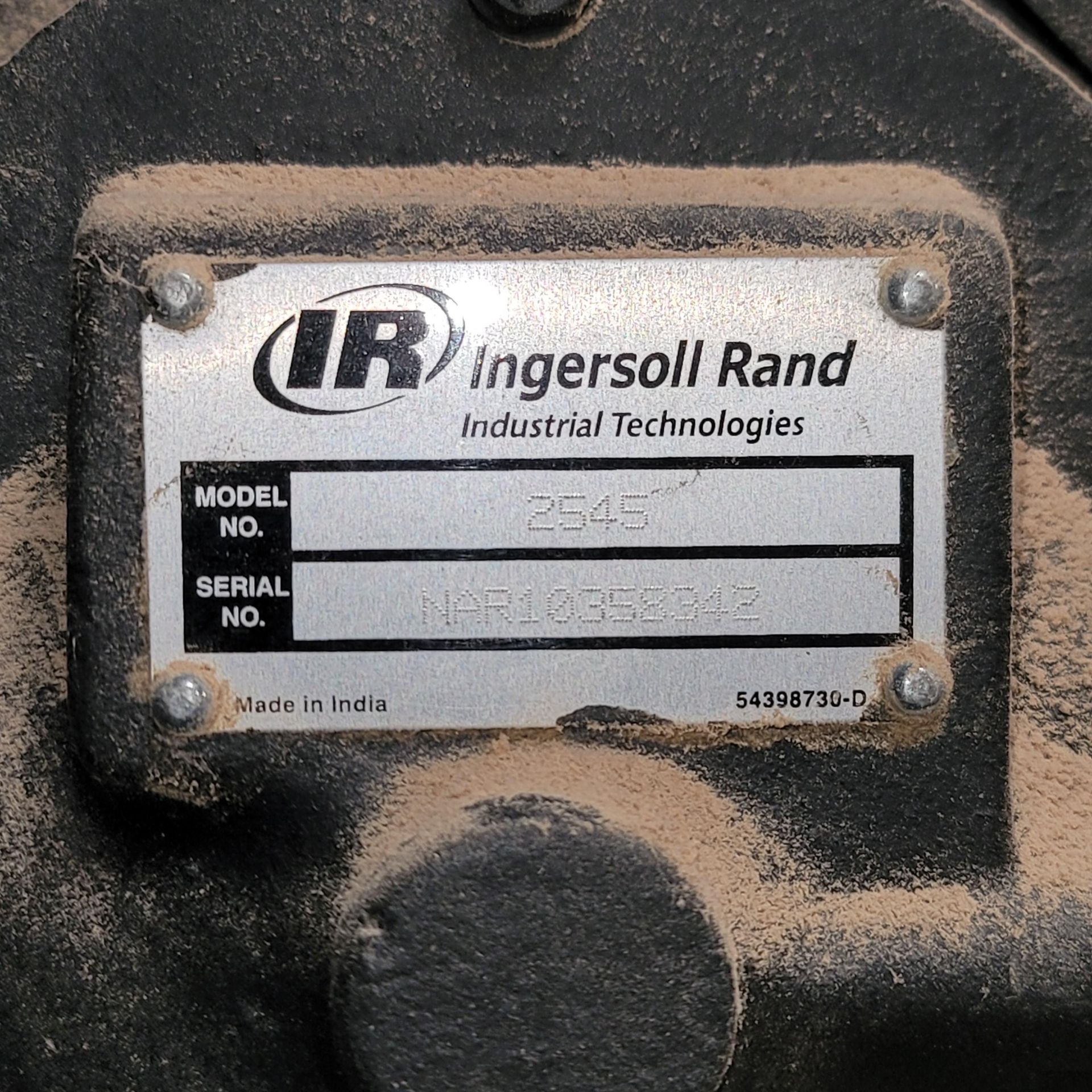 INGERSOLL RAND 2-STAGE AIR COMPRESSOR, MODEL 2545K10V-5, 10 HP, 230V, 3-PHASE, 120-GALLON TANK, - Image 2 of 5
