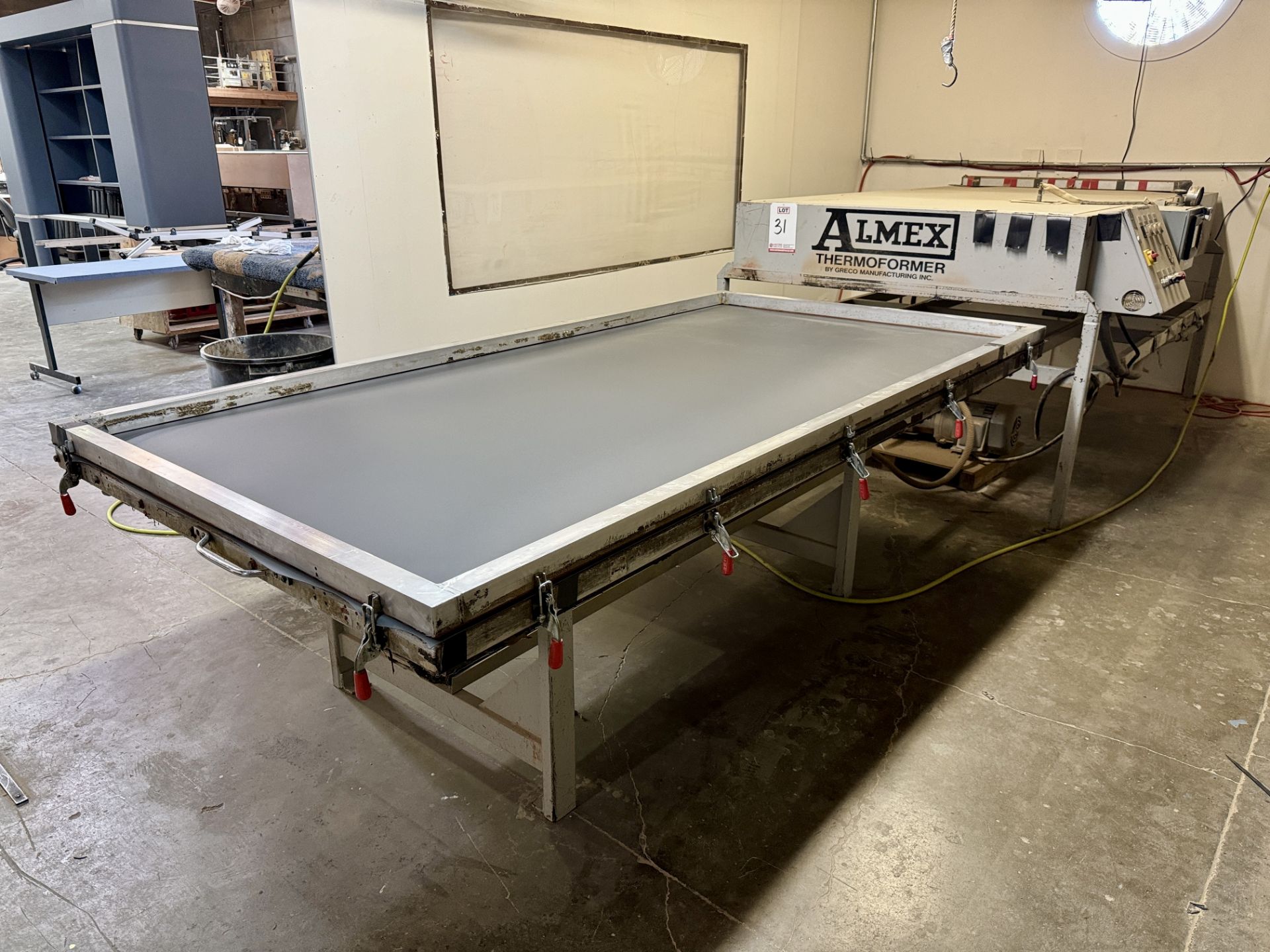 ALMEX THERMOFORMER VACUUM PRESS, 52" X 107" AIR TABLE - Image 5 of 20