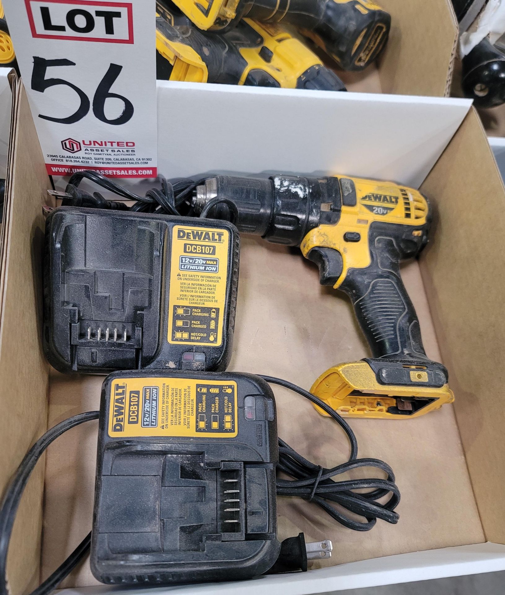 LOT - DEWALT CORDLESS TOOL AND (2) CHARGERS