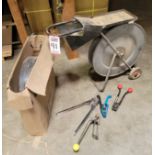 LOT - BANDING CART, W/ (2) TENSIONERS, (2) CRIMPERS AND (1) SPOOL OF 1/2" POLY STRAPPING