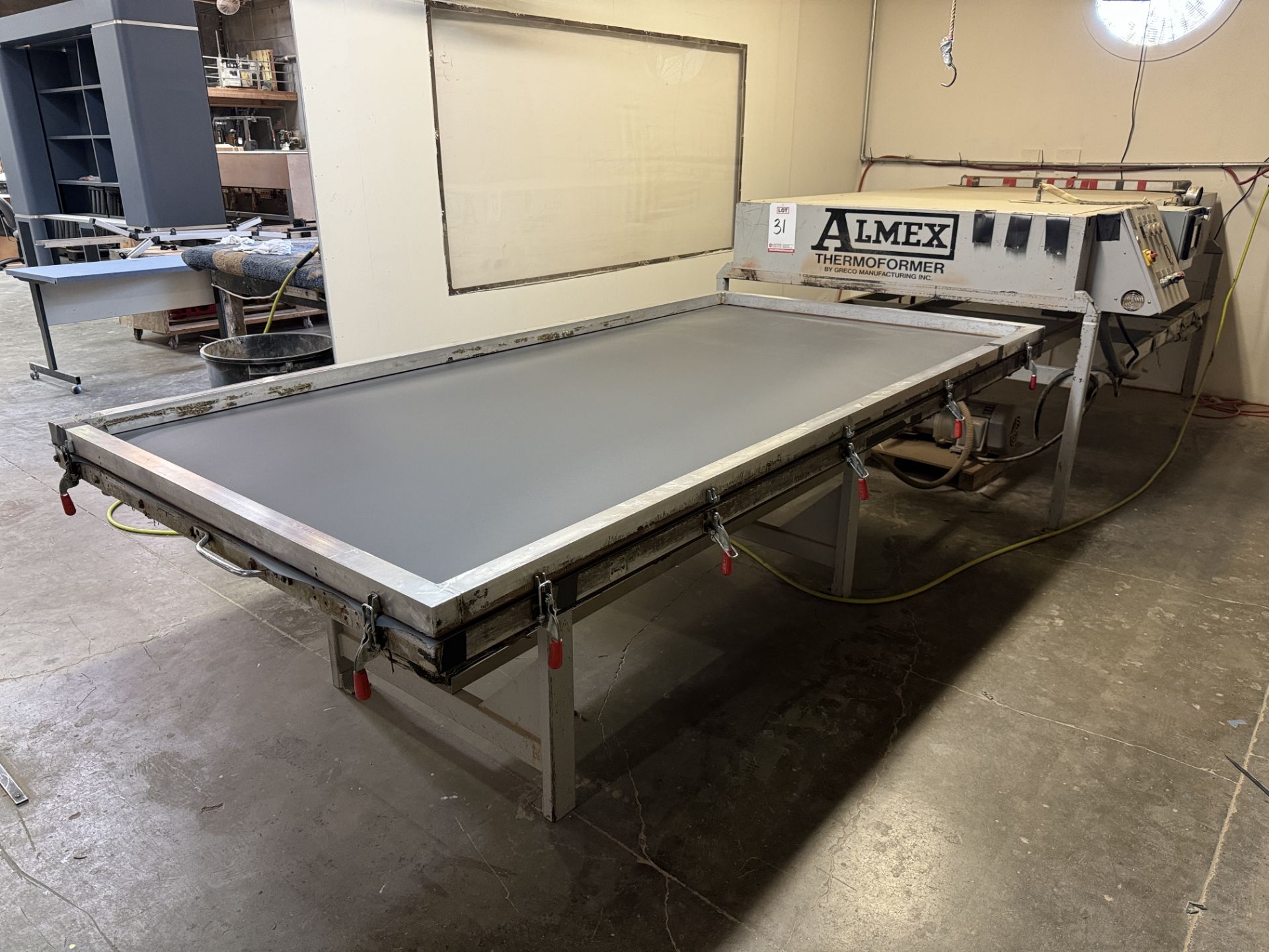 ALMEX THERMOFORMER VACUUM PRESS, 52" X 107" AIR TABLE - Image 6 of 20