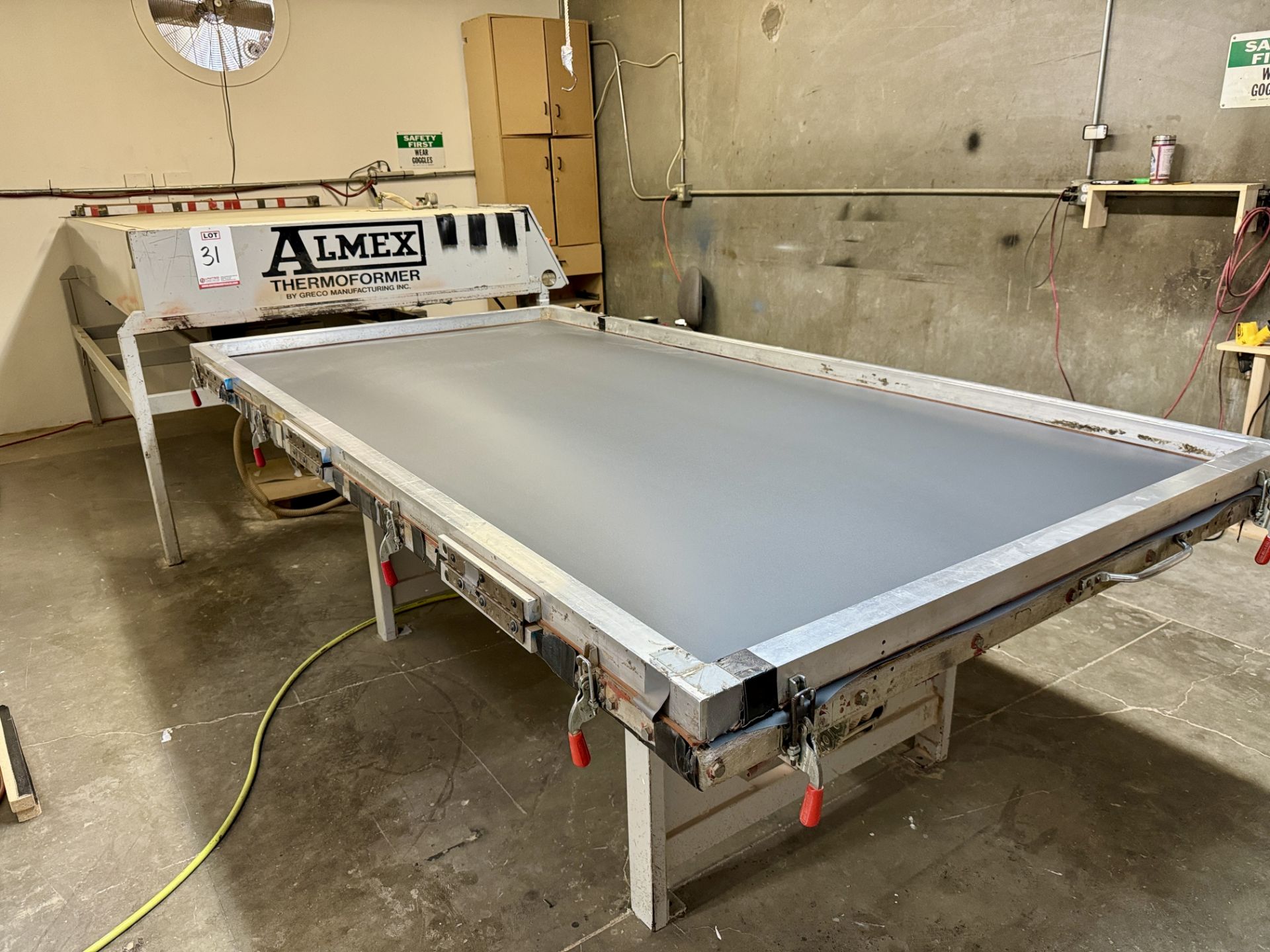 ALMEX THERMOFORMER VACUUM PRESS, 52" X 107" AIR TABLE - Image 9 of 20