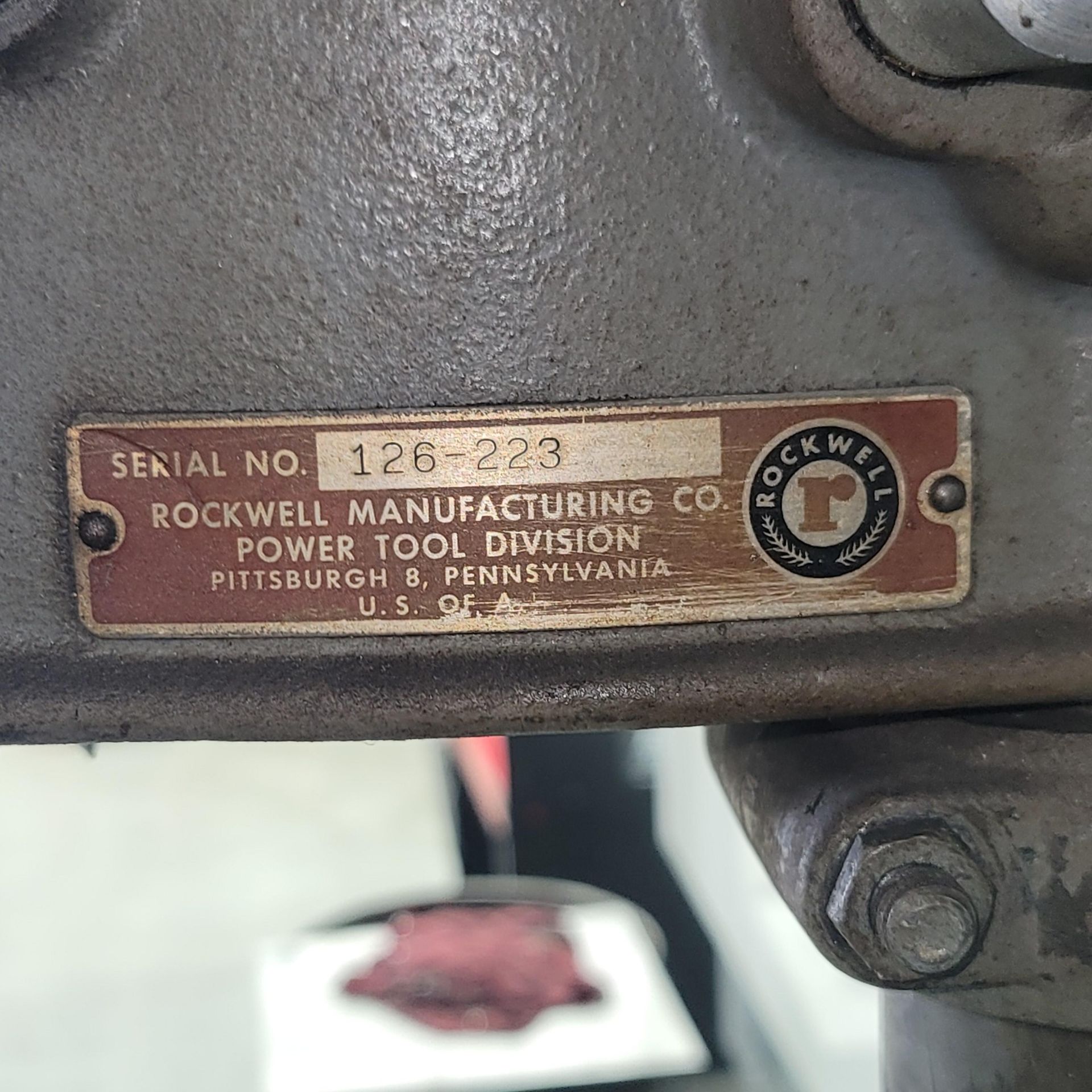 WALKER TURNER/ROCKWELL 14" BENCHTOP DRILL PRESS, S/N 126-223 - Image 2 of 2