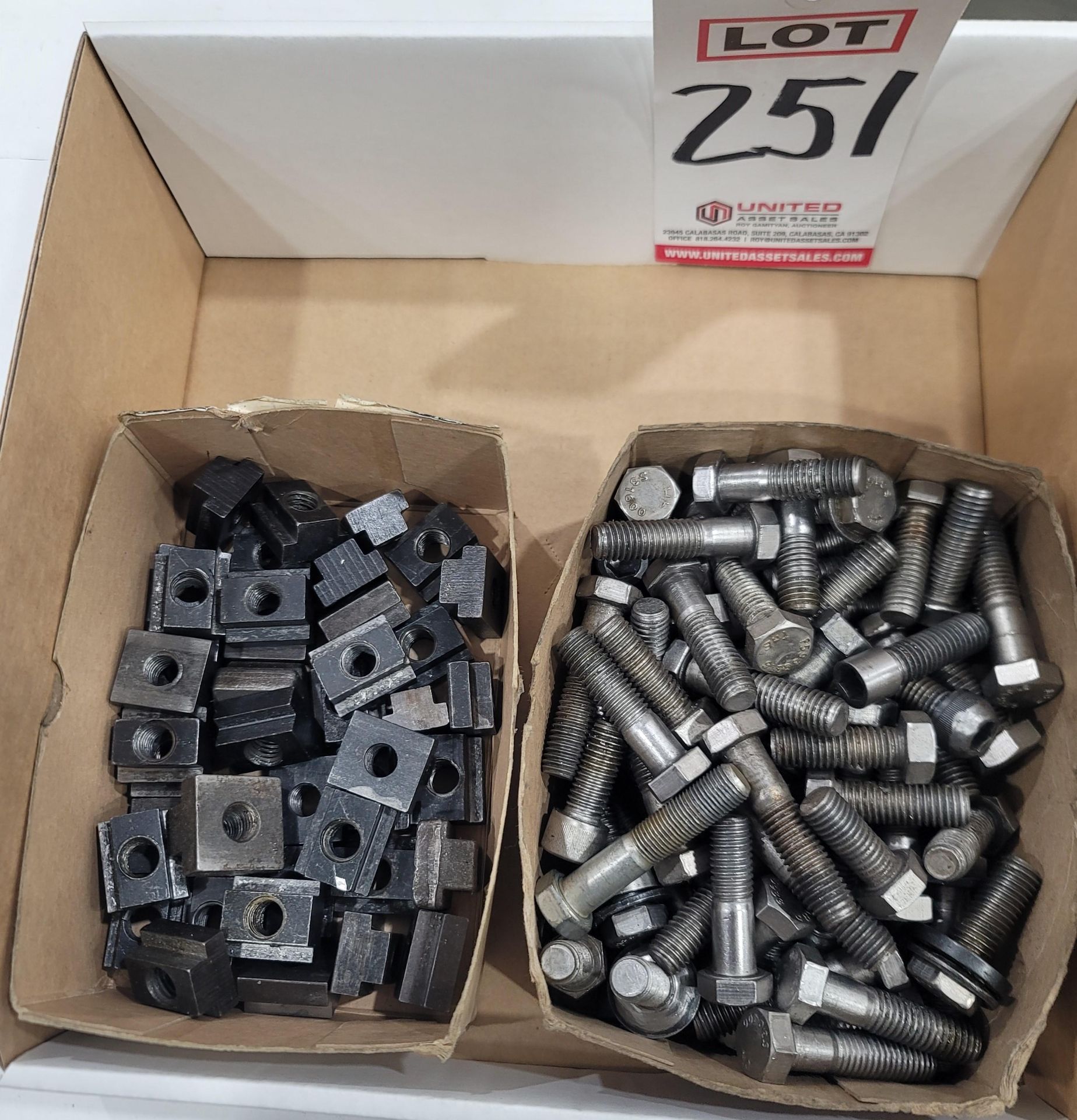 LOT - T-SLOT NUTS, ASSORTED BOLTS