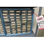 LOT - ELECTRONIC CAPACITORS IN 50-DRAWER CABINET