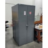 2-DOOR STORAGE CABINET, 3' X 18" X 78" HT, CONTENTS NOT INCLUDED, (DELAYED PICKUP UNTIL THURSDAY,