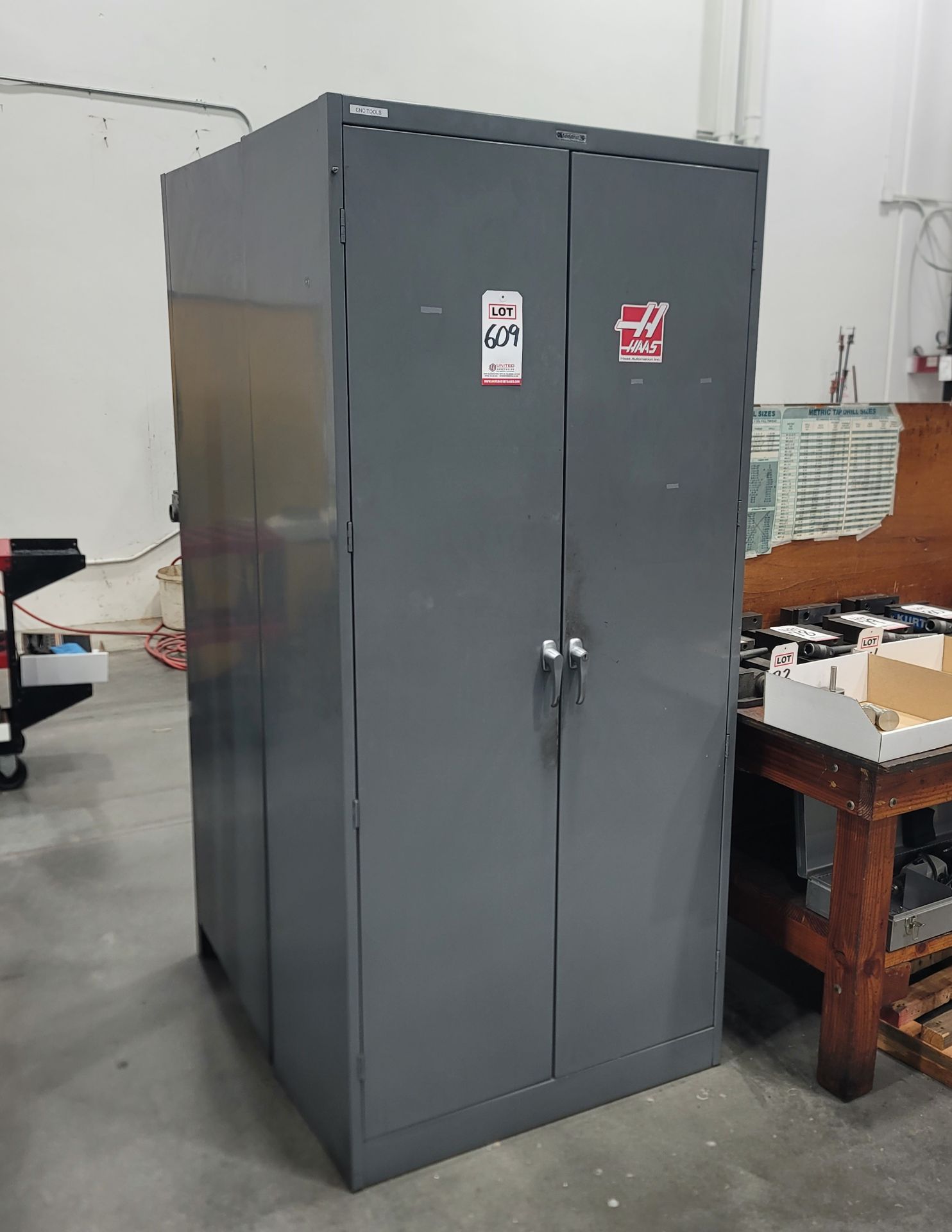 2-DOOR STORAGE CABINET, 3' X 18" X 78" HT, CONTENTS NOT INCLUDED, (DELAYED PICKUP UNTIL THURSDAY,