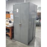 2-DOOR STORAGE CABINET W/ KEYS, 3' X 24" X 78" HT, CONTENTS NOT INCLUDED, (DELAYED PICKUP UNTIL