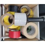 LOT - ASSORTED ROLLS OF TAPE, CAUTION TAPE