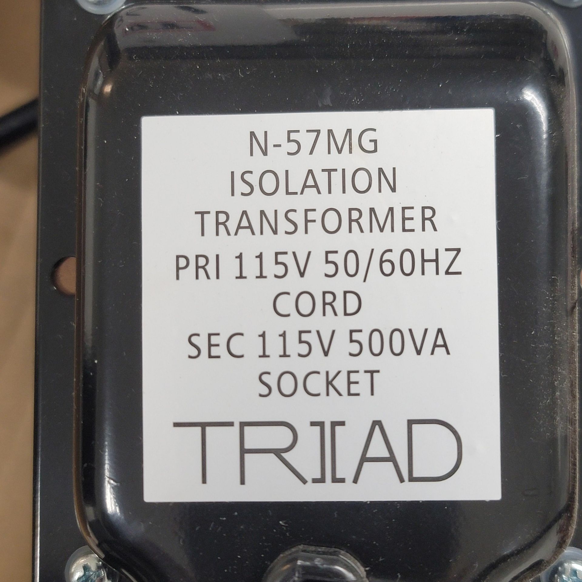 TRIAD N-57MG ISOLATION TRANSFORMER - Image 3 of 3