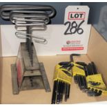 LOT - (1) T-HANDLE HEX KEY SET AND (3) HEX KEY SETS