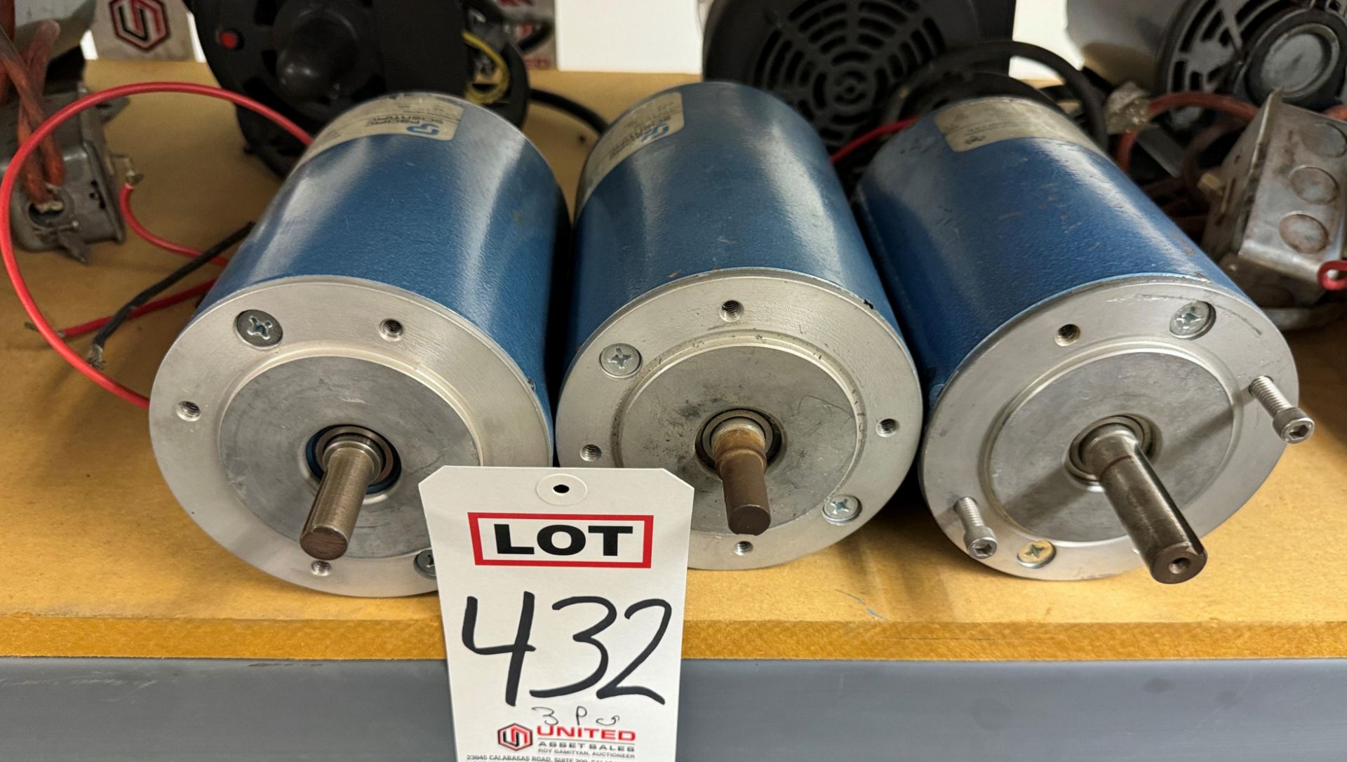 LOT - (3) PACIFIC SCIENTIFIC 5/8 HP ELECTRIC MOTORS, 3200 RPM