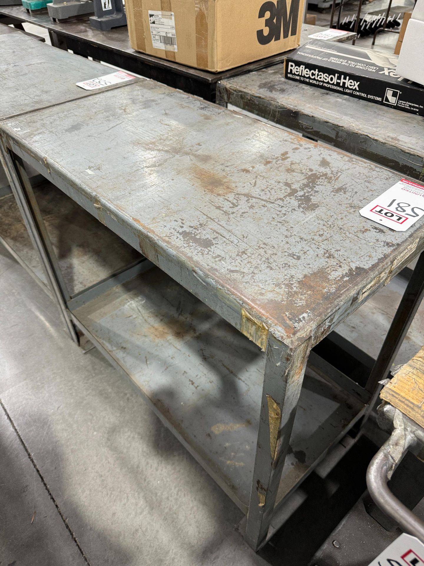 STEEL TABLE, HEAVY DUTY, 3' X 18" X 32" HT