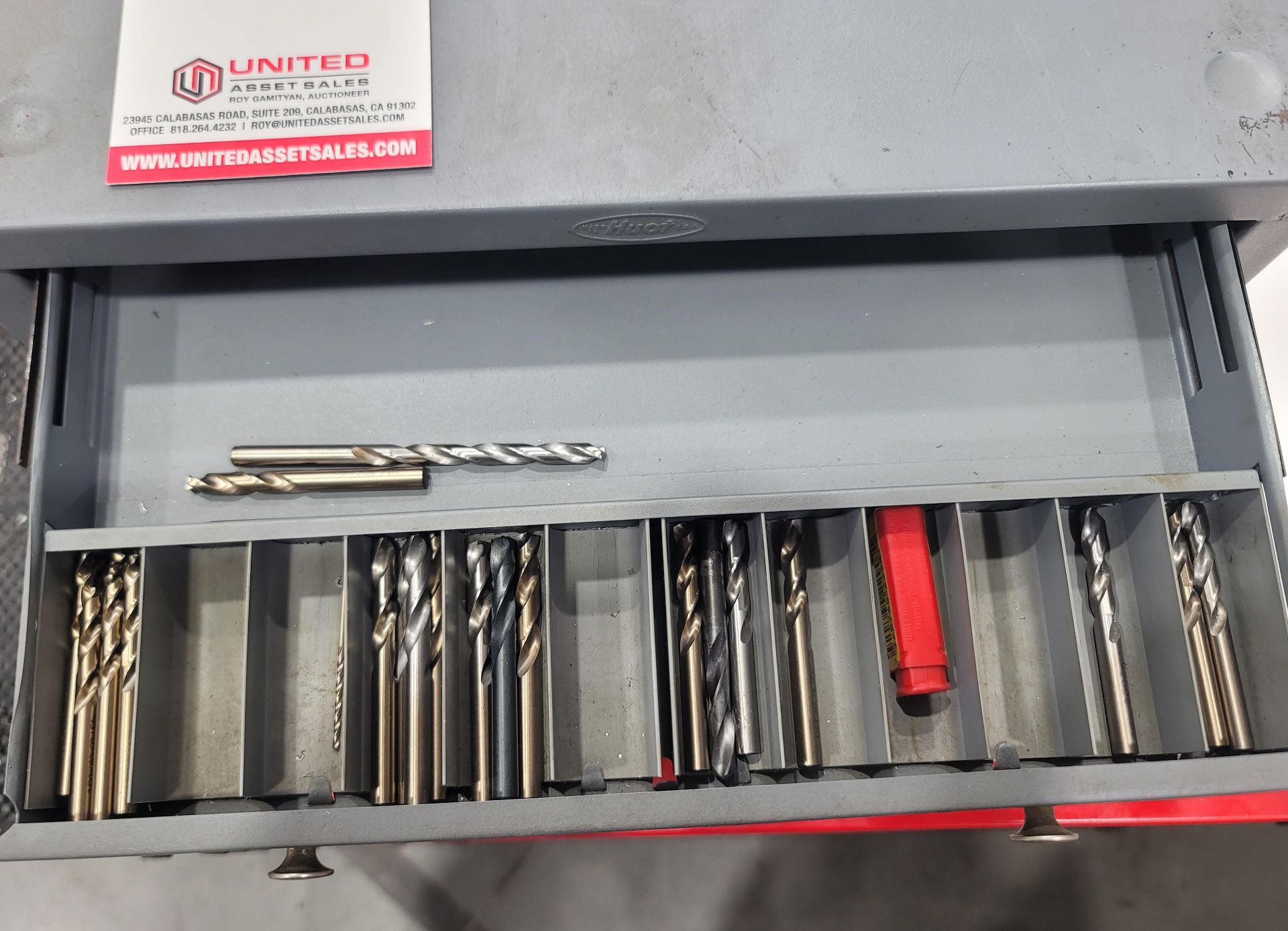 HUOT 5-DRAWER DRILL INDEX, W/ CONTENTS OF DRILLS - Image 2 of 6