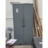 2-DOOR STORAGE CABINET, 3' X 18" X 78" HT, CONTENTS NOT INCLUDED, (DELAYED PICKUP UNTIL THURSDAY,