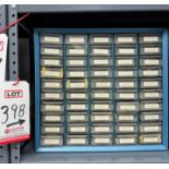 LOT - INDEXED ELECTRONIC RESISTORS IN 50-DRAWER CABINET