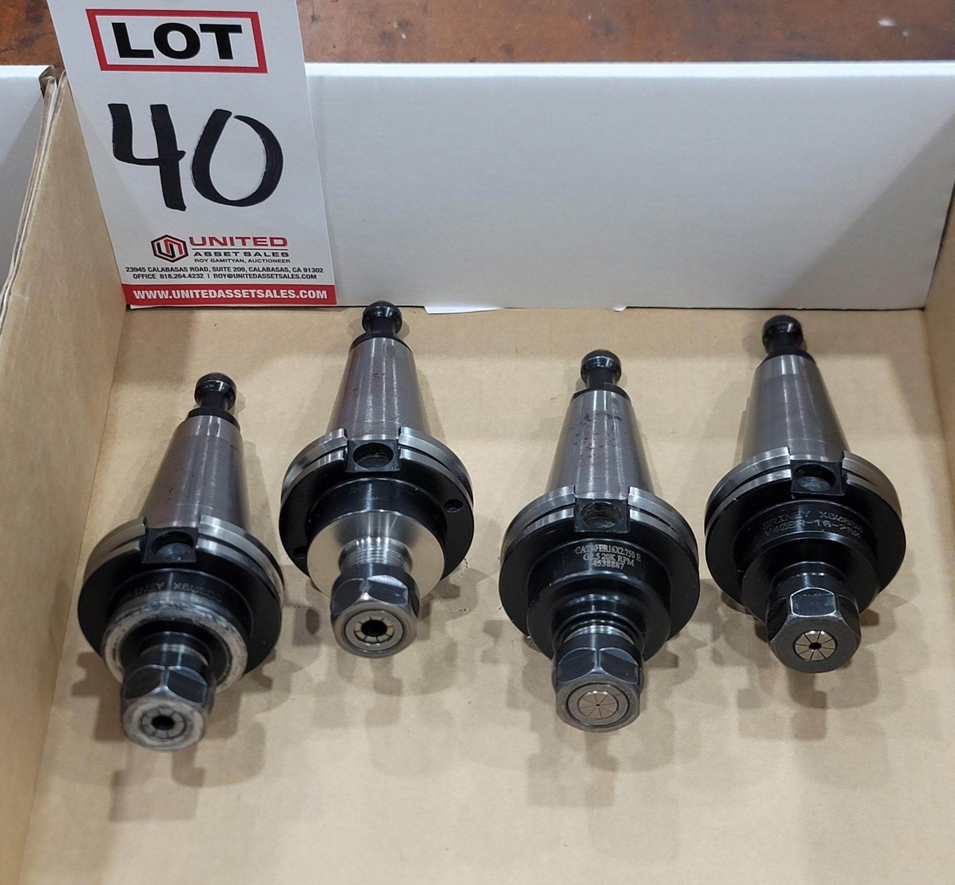 LOT - (4) CAT 40 COLLET TOOL HOLDERS