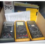 LOT - (1) GOLDSTAR DM-9183 MULTIMETER, (1) FOX VALLEY ET590 MULTIMETER, (1) FLUKE 87 TRUE RMS