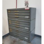 LOT - (3) HUOT 3-DRAWER TOOLING CABINETS, 26" X 12" X 9-1/2" HT EACH CABINET, W/ CONTENTS: END MILLS