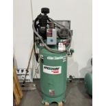 SPEEDAIRE 5 HP AIR COMPRESSOR, 80-GALLON VERTICAL TANK, MODEL 1WD58, S/N D045518