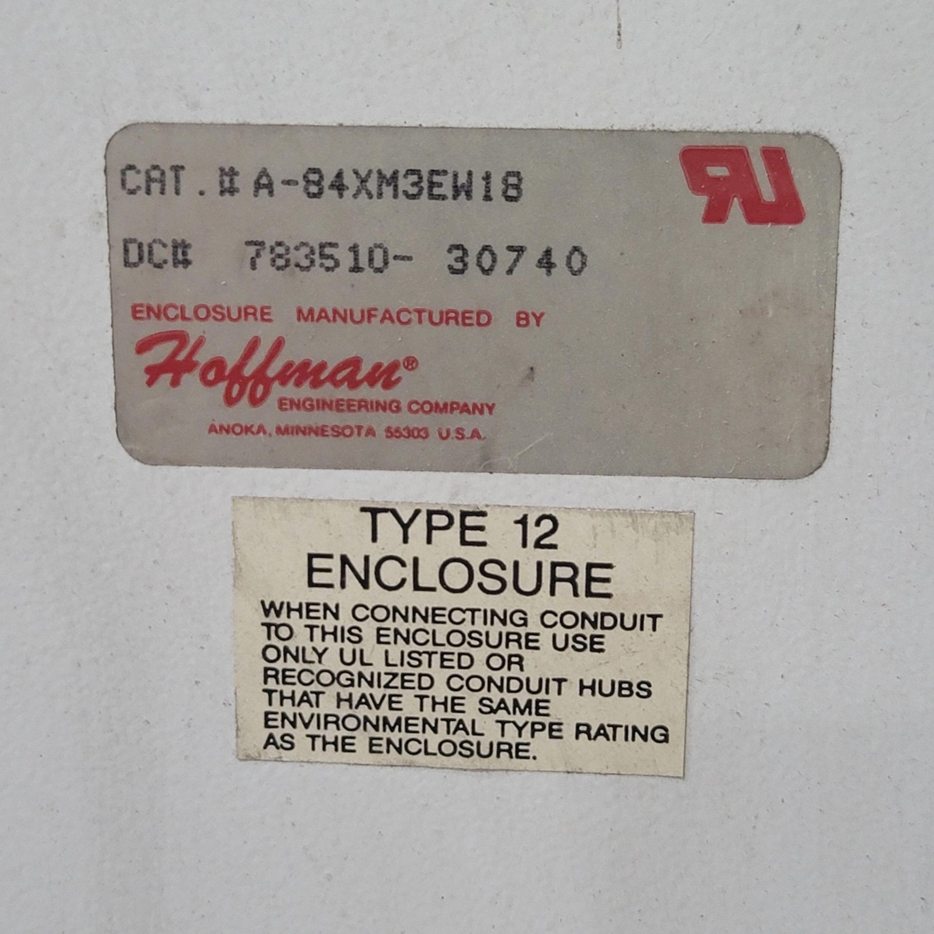HOFFMAN ELECTRICAL ENCLOSURE, 3-DOOR ENCLOSURE, 9'-10"W X 18"D X 8'HT, CAT. NO. A-84XM3EW18, DC - Image 5 of 5