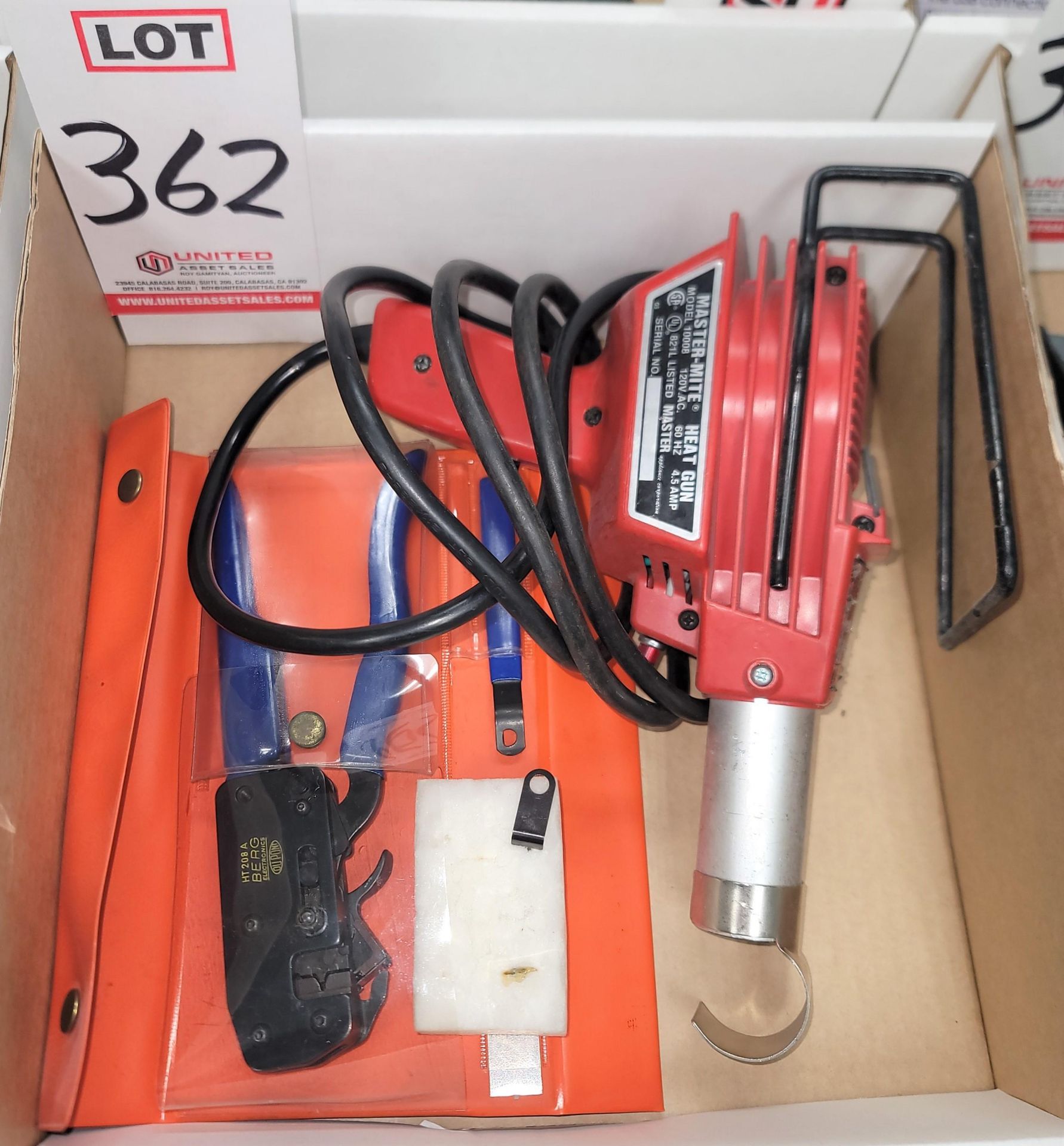 LOT - BERG ELECTRONICS HT208A HAND CRIMPING TOOL, MASTER-MITE HEAT GUN, MODEL 10008