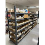 LOT - (2) SHELF UNITS W/ 8' X 2' PARTICLE BOARD SHELVES, 6' HEIGHT, CONTENTS NOT INCLUDED, (