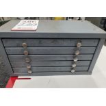 HUOT 5-DRAWER DRILL INDEX, W/ CONTENTS OF DRILLS