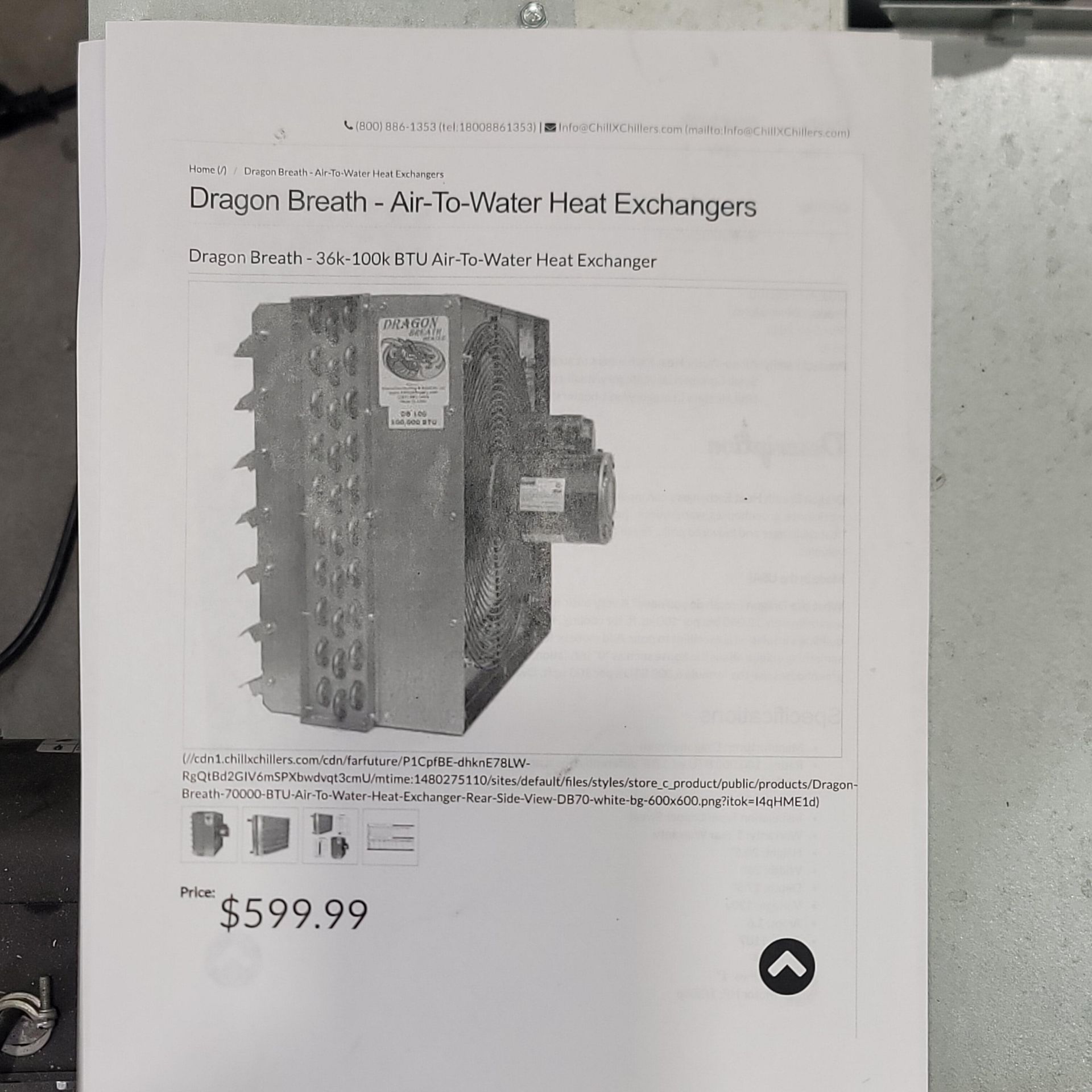 DRAGON BREATH 36K-100K BTU AIR-TO-WATER HEAT EXCHANGER - Image 5 of 5