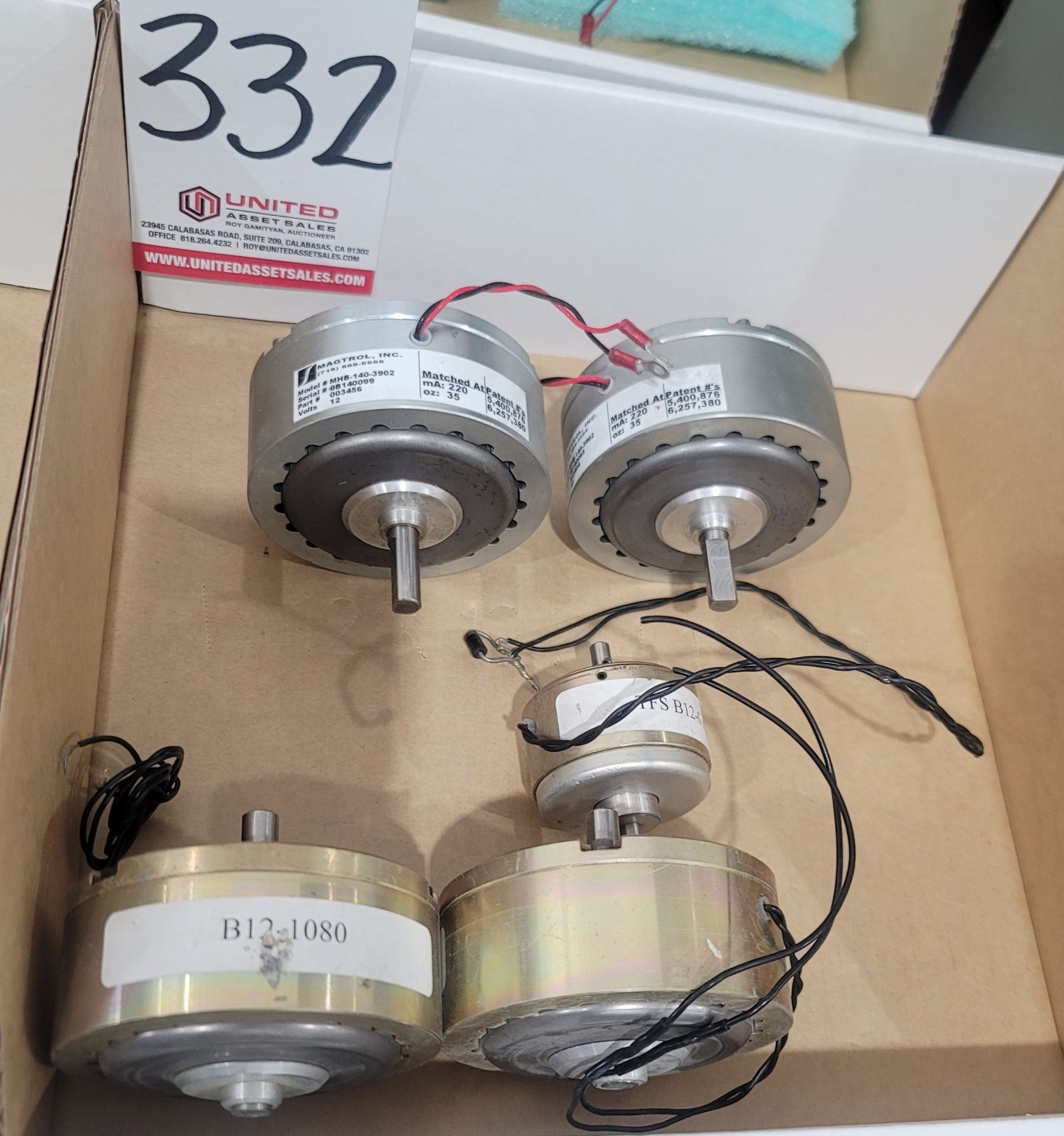 LOT - (5) HYSTERESIS BRAKES, VARIOUS SIZES