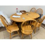 LOT - DINING TABLE AND (6) CHAIRS