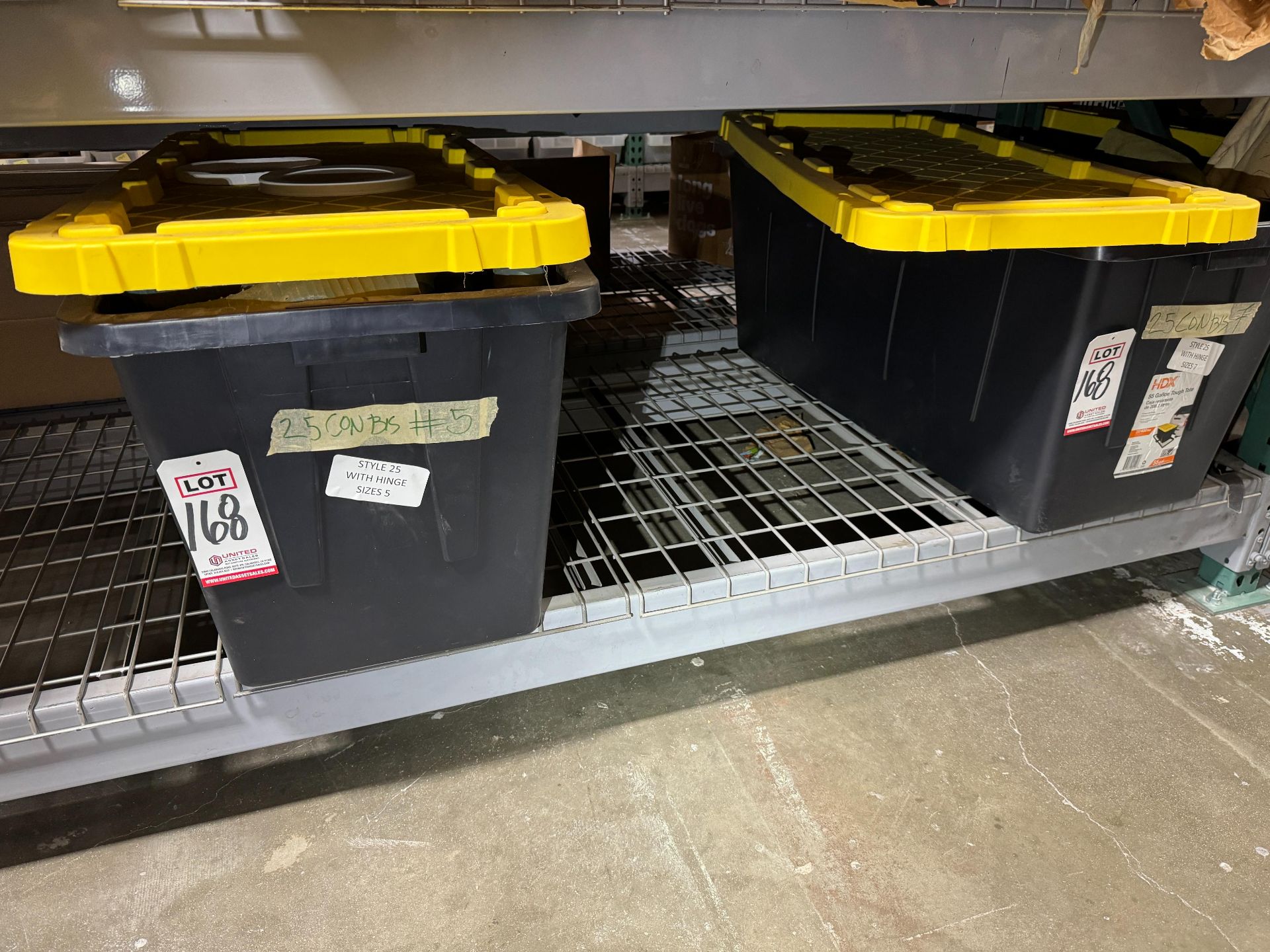 LOT - (41) PLASTIC TOTES W/ CONTENTS OF PLASTIC LASTS AND (15) EMPTY PLASTIC TOTES W/ LIDS - Image 5 of 7