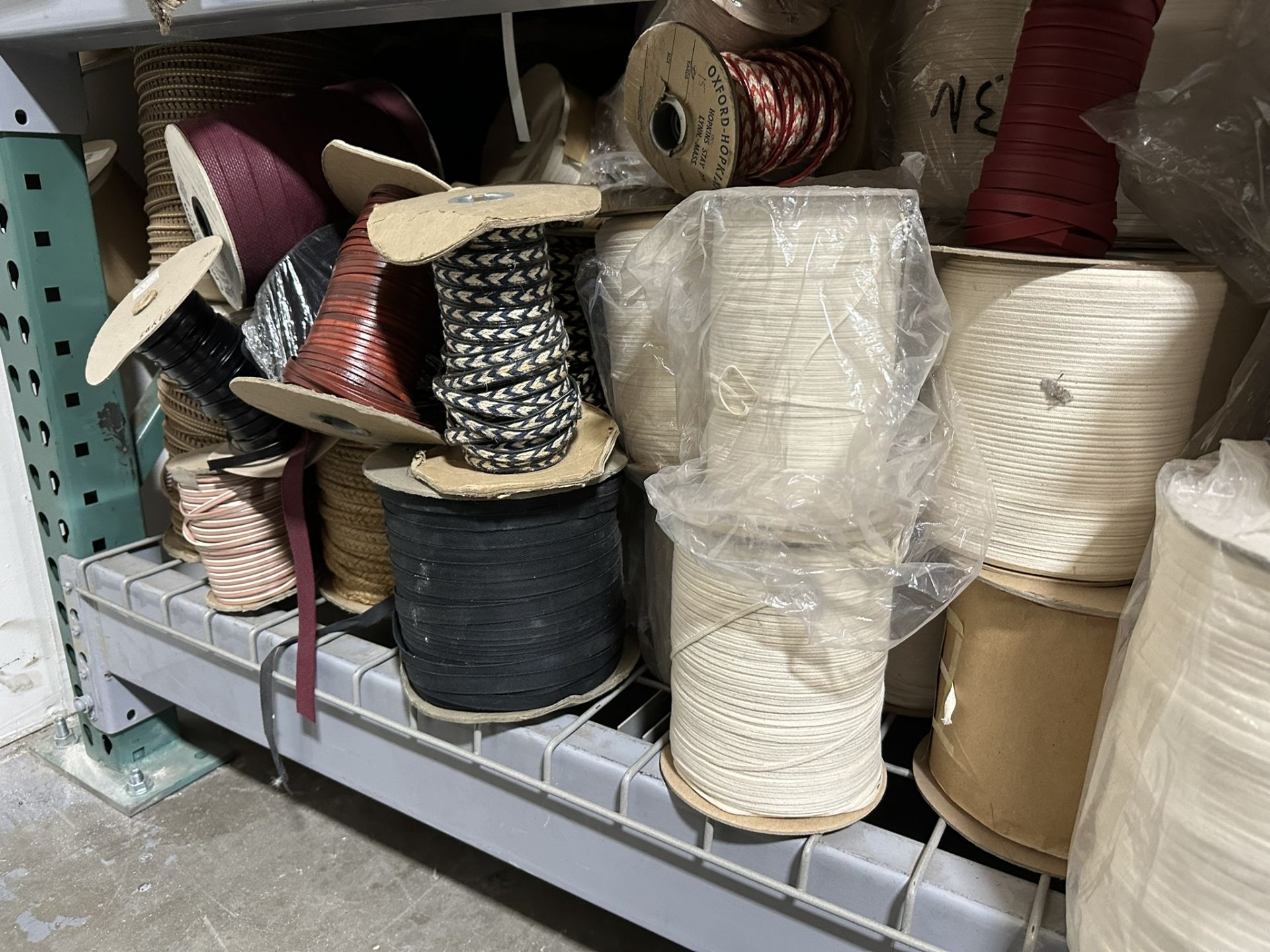 LOT - CONTENTS ONLY OF (1) SHELF, TO INCLUDE: MISC. SPOOLS OF TRIM FABRIC - Image 3 of 3