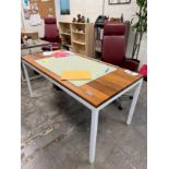 LOT - TABLE AND LEATHER CHAIR