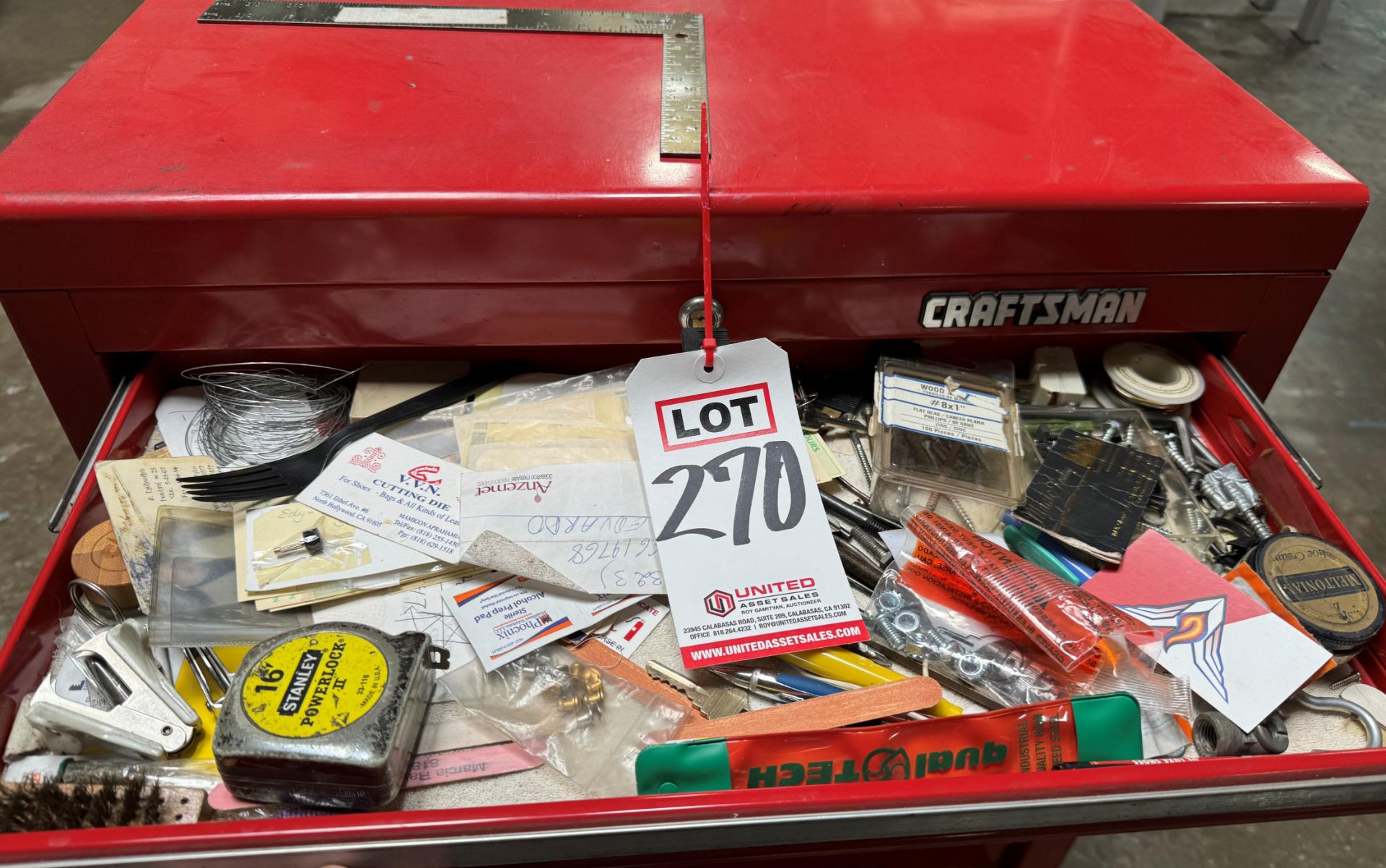 CRAFTSMAN TOP & BOTTOM TOOL BOX, W/ CONTENTS - Image 2 of 9