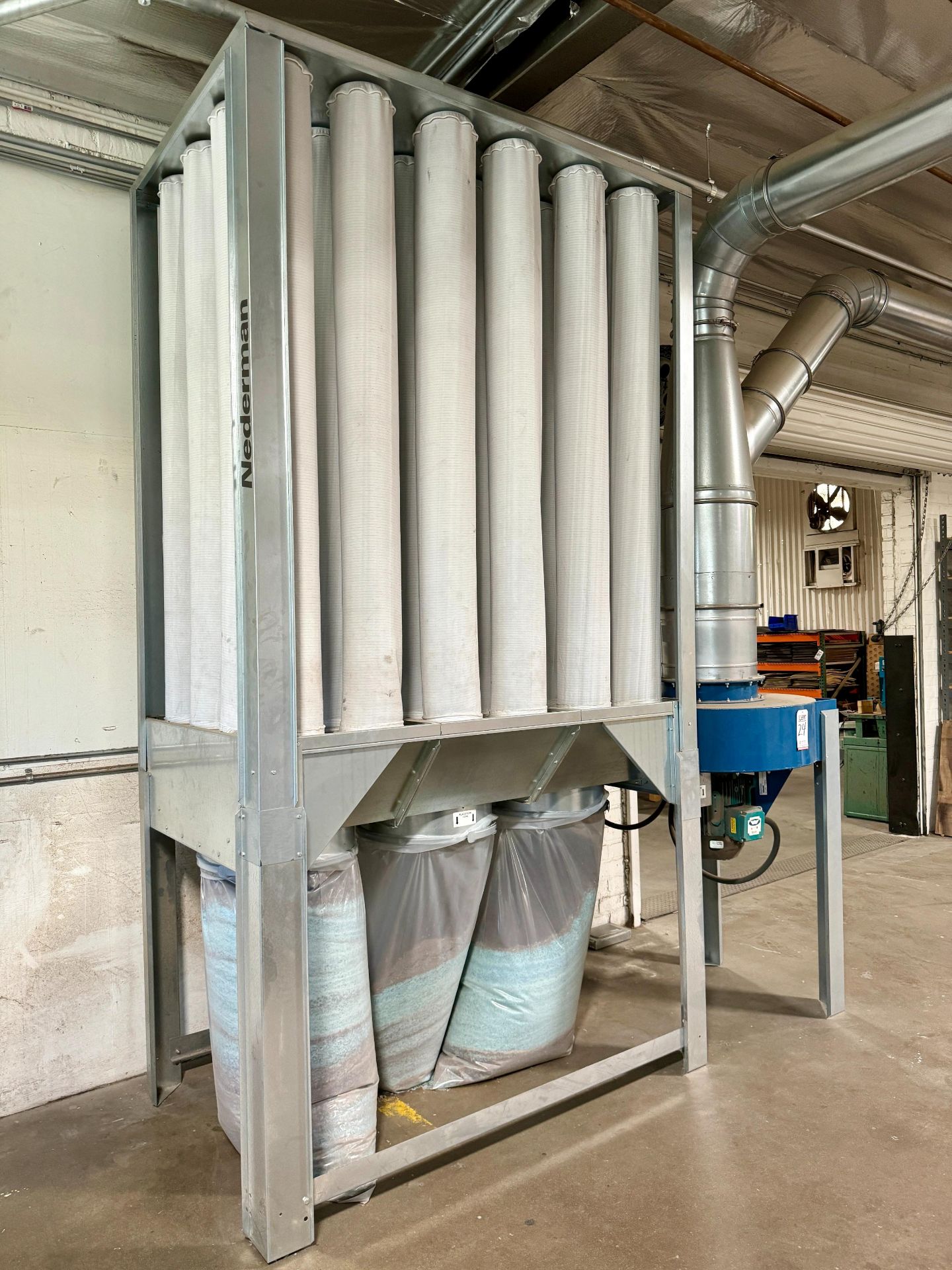 2018 NEDERMAN NFP-S1000 BAG FILTER DUST COLLECTOR, CTR. NO. 18345-00, ITEM NO. 89101009, 10 HP, 3-