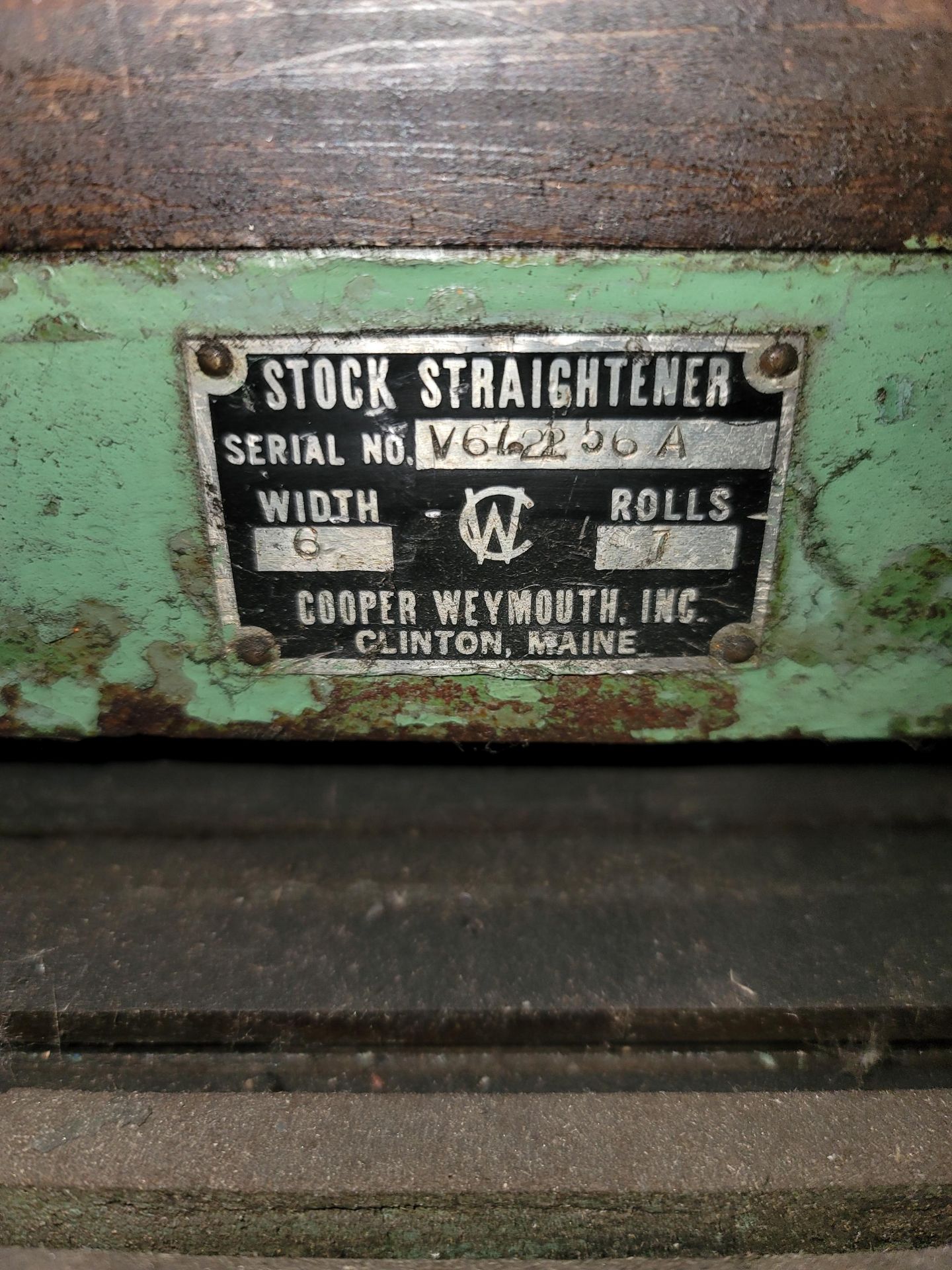COOPER WEYMOUTH STOCK STRAIGHTENER, 6" WIDTH, S/N V67.2256A - Image 4 of 4