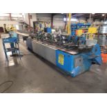 YODER ACCESSORY ROLL FORMING LINE, INLINE CUTOFF, DOUBLE END UNCOILER, 10 STAND, CUTOFF TOOLED FOR
