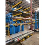 CANTILEVER RACK, 12' HT X 4' ARMS, 3 UPRIGHTS, ADJUSTABLE WIDTH, CONTENTS NOT INCLUDED