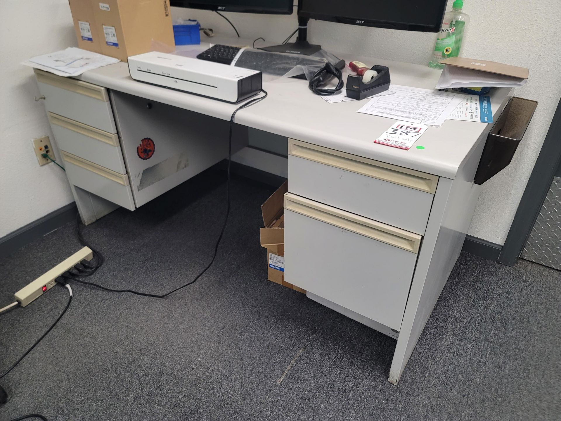 OFFICE DESK, 5' X 30", CONTENTS NOT INCLUDED